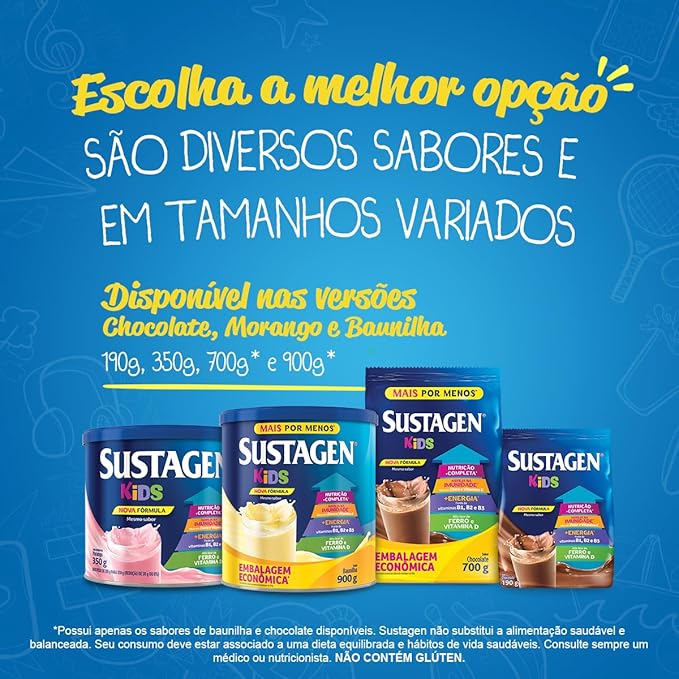 Food Supplement Sustagen Kids Strawberry Tin 380g 13.4 Ounce (Pack of 1) (Modelo Padrão)