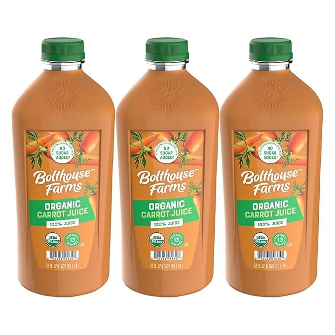 Bolt house Farm Organics 100% organic juice | 52 oz - Elite (Pack of 3 Organic Carrot)