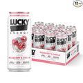 Lucky Energy Sugar Free Energy Drinks Rizzberry and Cream 16oz Cans (12-Pack) Healthy Zero Sugar Energy Drink with Maca Ginseng Beta-Alanine Taurine &amp 200mg Caffeine