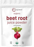 Micro Ingredients Organic Beet Root Juice Powder 1 Pound | Cold Pressed Water Soluble High Concentrated Raw Beet Supplement | Superfood Drink Mix | Non-GMO Vegan Friendly Plant Based
