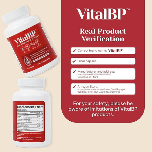2 Pack - Support for Normal Blood Pressure - Supports Blood Flow &amp Arteries - with CoQ10 L-Citrulline and K2 &amp D3-60 Capsules