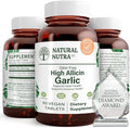 Natural Nutra High Allicin Garlic Supplement Supports Immune System Improve Heart Health Improve Enzymes Health Better Digestion Fights Cold and Flu Vanilla Coating 500mg 60 Vegan Tablets
