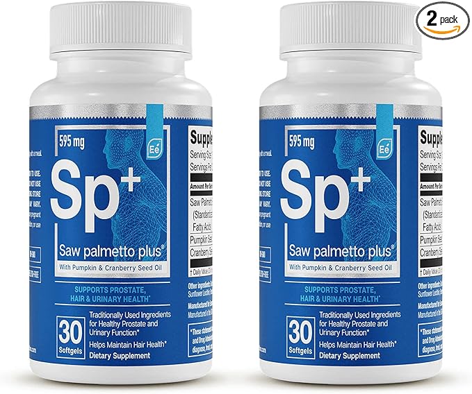 Essential Elements Saw Palmetto Plus - Promotes Bladder &amp Urinary Health - Prostate Support Supplement for Men with Pumpkin &amp Cranberry Seed Oil - 30 Count (2 Pack)