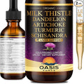 2 Pack Milk Thistle Drops for Liver Cleanse Detox &amp Repair Milk Thistle Extract Liquid Supplement with Dandelion &amp Artichoke for Liver Support Vegan Organic Alcohol-Free 4 FL OZ