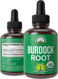 Peak Performance USDA Organic Burdock Root Liquid Drops Supplement - Vegan Extract Oil Herb Tincture for Women and Men - Zero Sugar Gluten Free Non-GMO Supplements - 2 fl oz