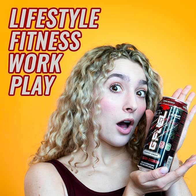 G Fuel Energy Drink Fruit Punch Sugar Free Beverage with 140mg Caffeine Daily Energy Boost with Focus Amino Vitamin + Antioxidants 16 oz Cans (Nightmare on Elm Street 12-Pack)