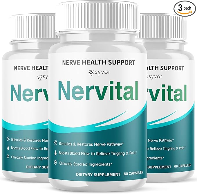 (3 Pack) Nervital Capsules Official Nervital Supplement Pills with All Natural Ingredients Advanced Formula for Optimal Health &amp Nerve Support with Premium Vitamins for Women &amp Men (180 Caps