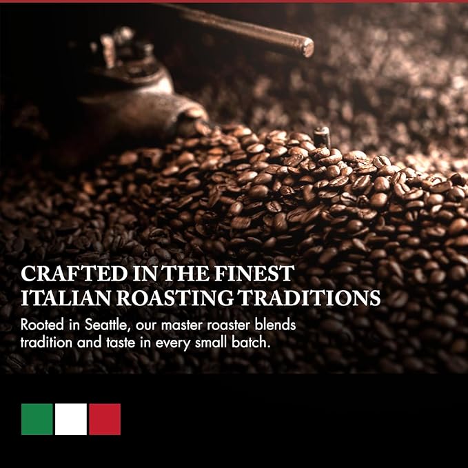 Caffe D’arte Meaning of Life Ground Coffee – Medium‑Dark Roast Well‑Balanced Classic Blend – Roasted in Seattle Ideal for Drip Brewing – 1 lb