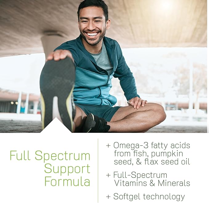 Irwin Naturals Men's Living Green Liquid-Gel Multi - 70 Essential Nutrients Full-Spectrum Vitamin Supplements for Men Wholefood Blend - Promotes Brain &amp Adrenal Support - 120 Liquid Soft-Gels