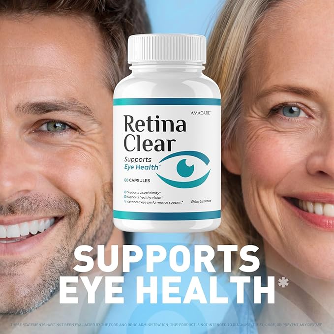 (5 Pack) Retina Clear – Retina Clear Eye Supplement Capsules Reviews Official RetinaClear Vision Support Pills Health Natural Ingredients Vitamin Advanced Formula 300 Capsules for 5 Months