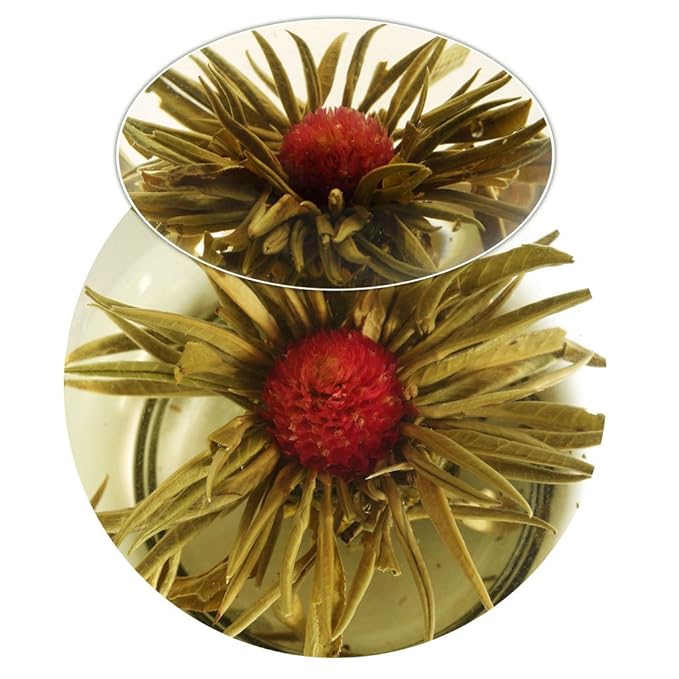 GOARTEA Blooming Tea Flowers - 24pcs 2 Packs of 12 - Individually Sealed Flowering Balls - Hand-Tied Natural Green Tea Leaves &amp Edible Flowers - Gifts For Tea Lovers