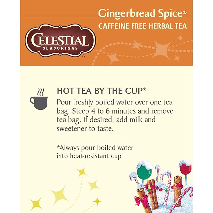 Celestial Seasonings Herbal Tea Gingerbread Spice 18 tea bags (Pack of 6)