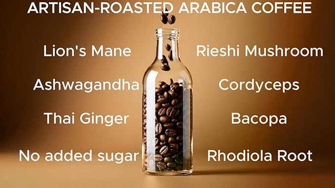 Vai Dai Coffee Black 12-pack 12 Fl Oz - Lightly Sweetened Ready-to-Drink Functional Adaptogens &amp Nootropics for Energy Focus &amp Mental Clarity with Lion’s Mane Ashwagandha Mushrooms &amp