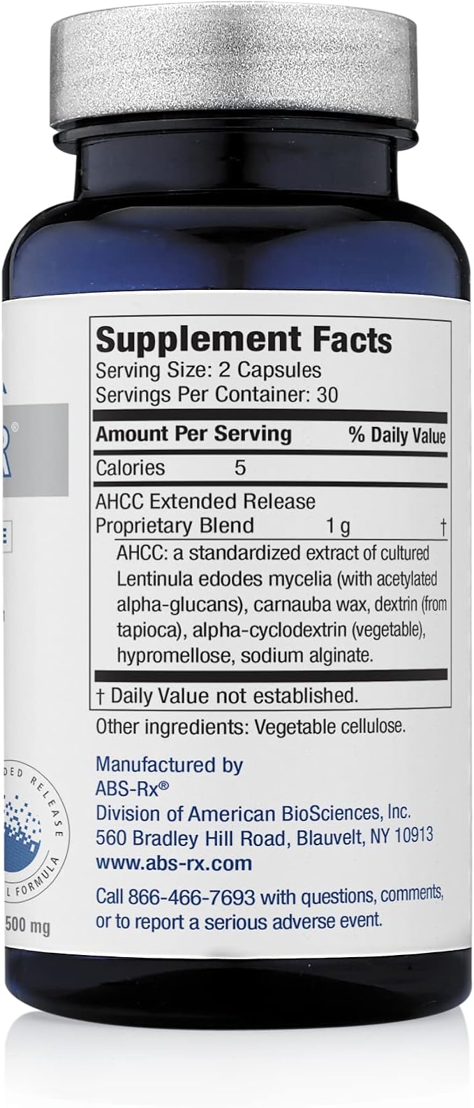 American BioSciences ImmPower ER AHCC (Extended Release) Immune Support Mushroom Supplement 60 Capsules 500 milligrams per Capsule