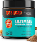 FreshCap Mushrooms Ultimate Mushroom Supplement Powder 12000mg - Nootropic Organic Mushroom Complex for Focus &amp Memory Brain Support Supplement Ayurveda Mushroom Powder Extract (60 Servings)