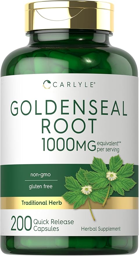 Carlyle Goldenseal Root Capsules | 200 Count | Traditional Herb Supplement | Non-GMO Gluten Free