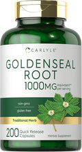 Carlyle Goldenseal Root Capsules | 200 Count | Traditional Herb Supplement | Non-GMO Gluten Free