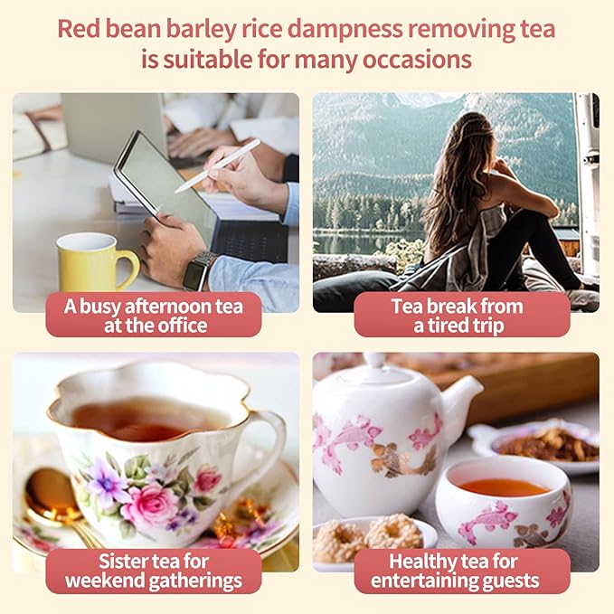 DOZO Shiqing Tea Dampness Clearing Herbal Tea Red Bean Coix Seed Tea Bags 11.25oz/320g(30pack) Dispelling Dampness Tea 红豆薏米茶 祛湿茶 去湿茶 湿清茶