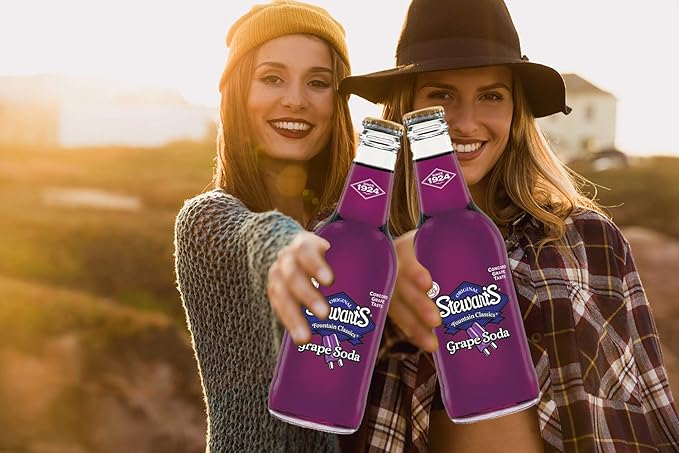 Stewart's Grape Soda 12 fl oz (24 Glass Bottles)