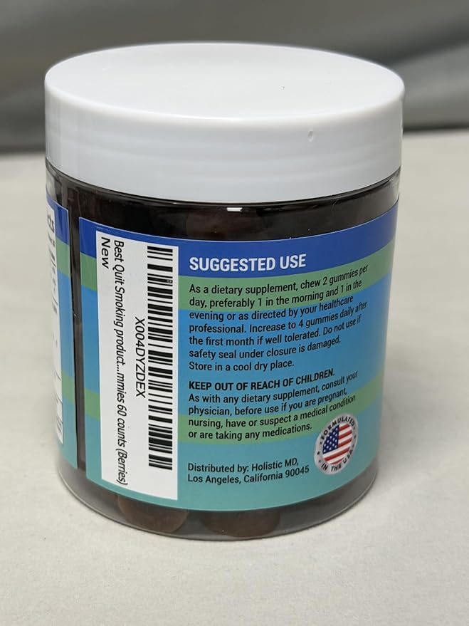 Best Quit Smoking products | Quit Vaping with 3 in 1 clinically studied Vernonia Cinerea St. John's Wort Ashwagandha | May help cut smoking | All-Natural | Sugar Free Gummies 60 counts (Berries)