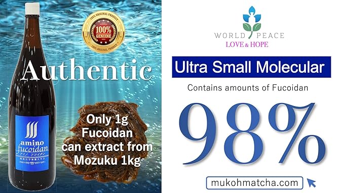 Sugarless [Ultra Low Molecular Weight Fucoidan Beverage] Made in Japan Brown Seaweed Mozuku Juice