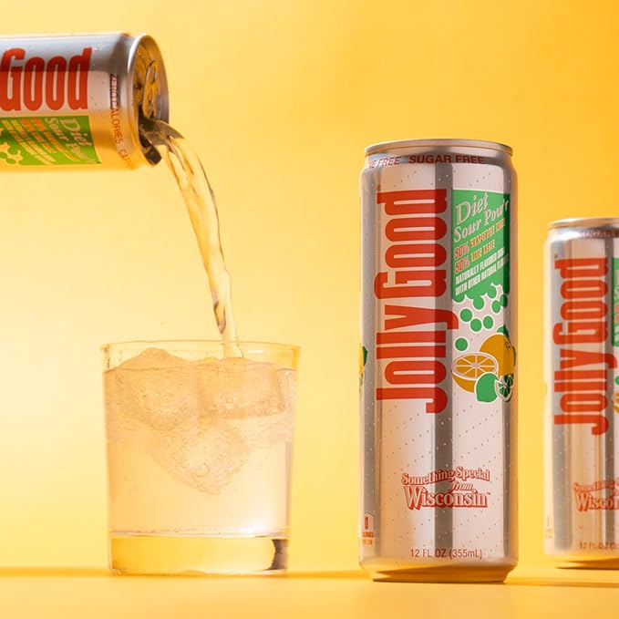Jolly Good Classic Wisconsin Crafted Diet Soda Variety Pack Low Calorie Drink Caffeine Free Soft Drinks for Adults &amp Kids Soda for Mocktails &amp Cocktails Made in America 12 Oz Cans 12 Pac