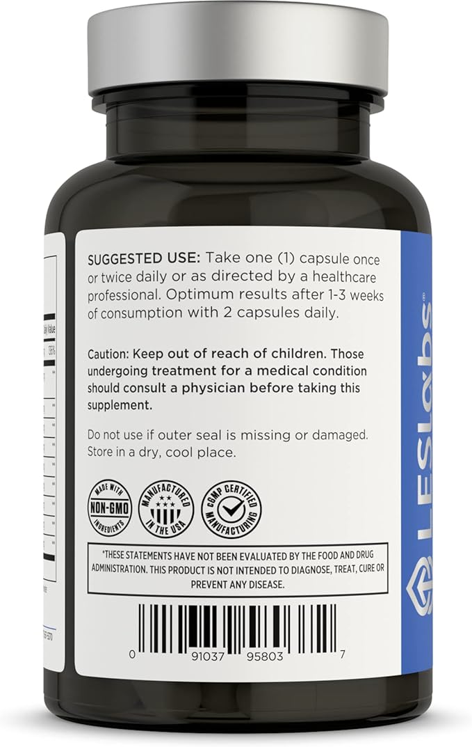 LES Labs Prostate Health – Prostate Support Urinary Tract Health Fewer Bathroom Visits &amp Improved Sleep – Saw Palmetto Pygeum Beta Sitosterol &amp Nettle Root – Non-GMO Supplement – 60 Capsul