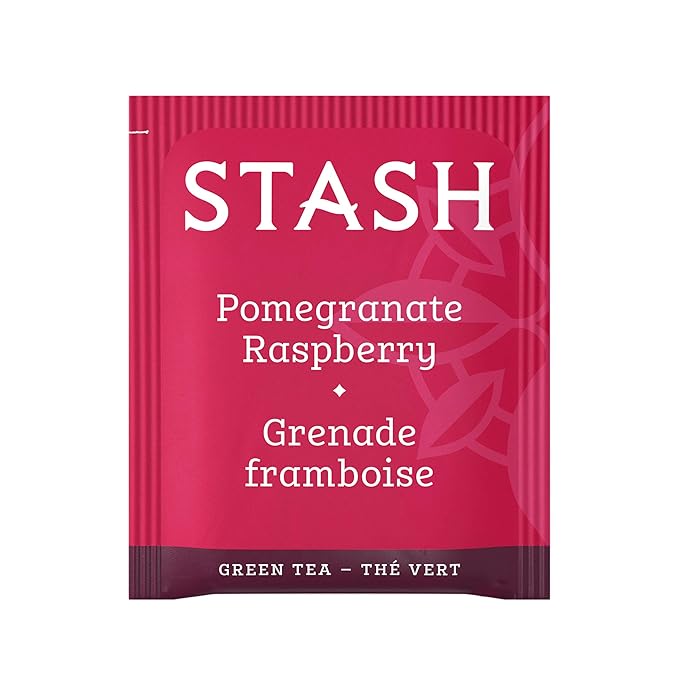 Stash Tea Pomegranate Raspberry &amp Matcha Green Tea - Caffeinated Non-GMO Project Verified Premium Tea with No Artificial Ingredients 18 Count (Pack of 6) - 108 Bags Total