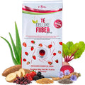 Fiber Plus – Digestive Support Tea Blend with Yellow Tea Flaxseed Chia &amp Aloe Vera. Natural Fiber &amp Herbal Infusion with Strawberry BlackBerry &amp Beetroot. Stevia Sweetened - 30 Servings