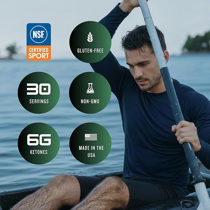 goBHB® Clean Energy Powder | NSF Sport Certified | Cellular Fuel with BHB Salts | Enhances Endurance Mental Clarity Hydration &amp Recovery | No Caffeine or Sugar | Neutral Flavor