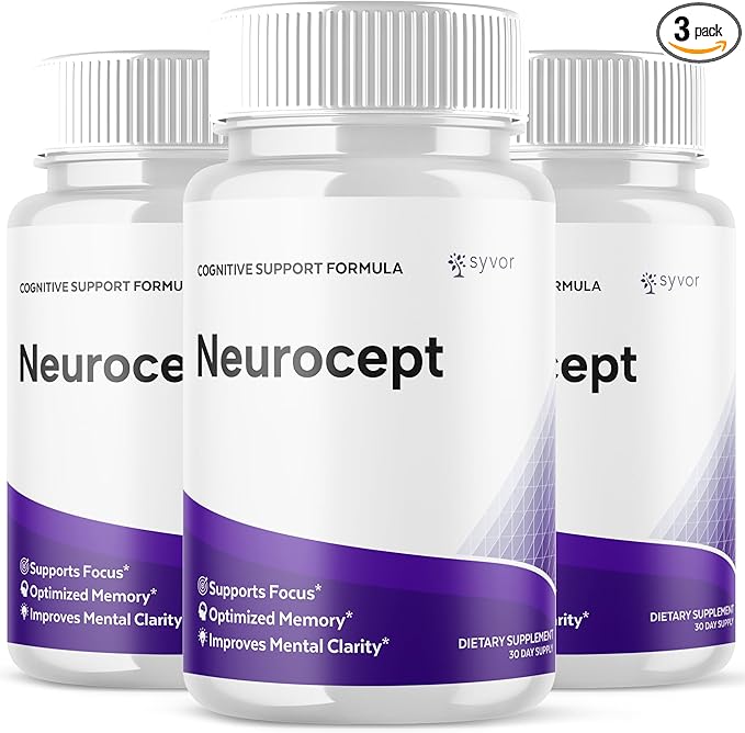 (3 Pack) Neurocept Capsules Official Neurocept Brain Supplement Pills with All Natural Ingredients Advanced Formula Support Pills with Max Strength Premium Vitamins for Women &amp Men (180 Capsules