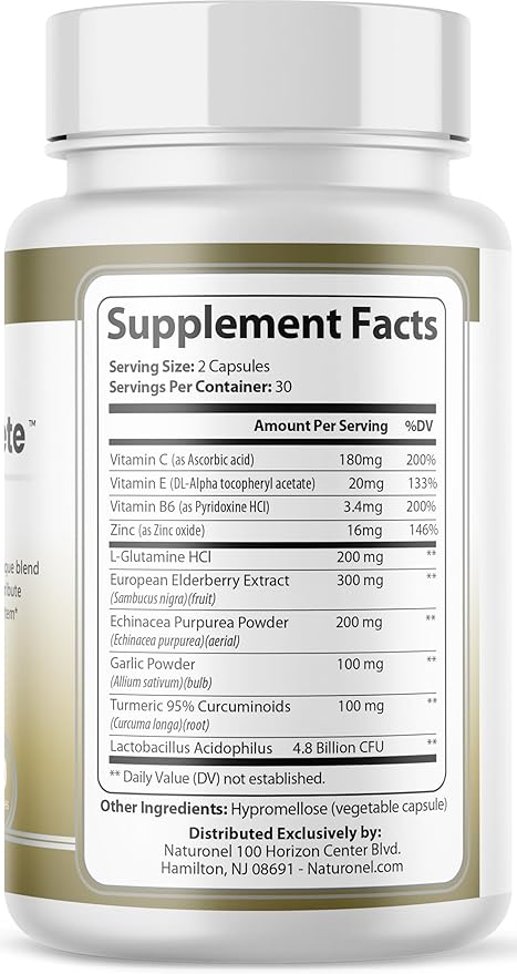 Viracid Complete – Comprehensive Immune Formula with Elderberry Echinacea Garlic Zinc L-Glutamine &amp Turmeric 95% Curcuminoids | Premium Supplement Made in USA GMP Certified (1)