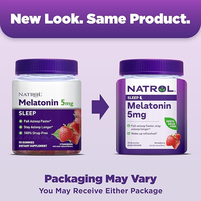 Natrol Kids Melatonin 1mg 140 Berry Gummies &amp Adults Melatonin 5mg 90 Strawberry Gummies Sleep Aid