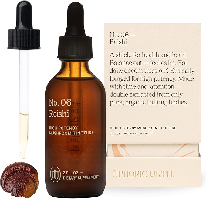 Reishi Mushroom Extract - Double Extracted Fruitbody Mushroom Tincture | Wellness Booster Improve Sleep Balance Hormones (60 Servings)