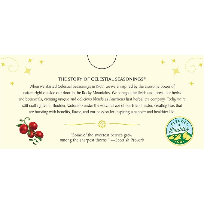Celestial Seasonings Herbal Tea Cranberry Vanilla Wonderland 18 Count (Pack of 6)