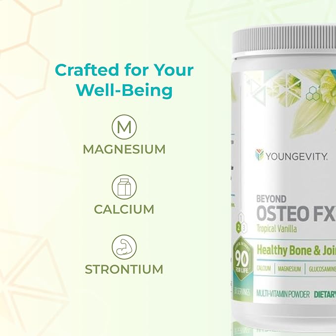Youngevity Beyond Osteo FX - Tropical Vanilla | Healthy Bone Support | Multi-Vitamin Powder | 30 Servings (1 Canister)
