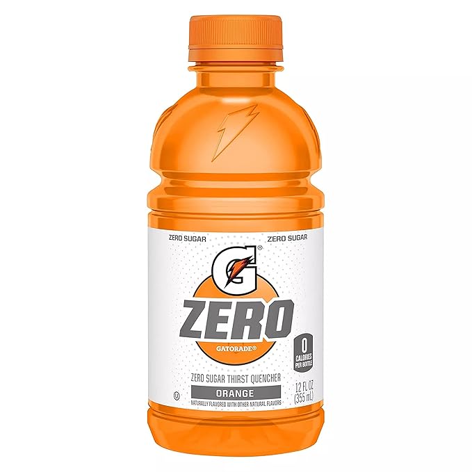 Gatorade Zero Sugar 12oz Three Flavor Variety Orange Glacier Freeze and Grape (Pack of 28)