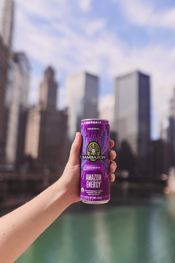 Sambazon Organic Amazon Energy Drink Original Acai Berry 12 Ounce (Pack of 12)