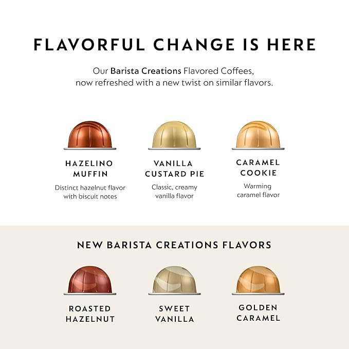 Nespresso Capsules Vertuo Sweet Vanilla Medium Roast Coffee 30 Count Coffee Pods Brews 7.8oz.
