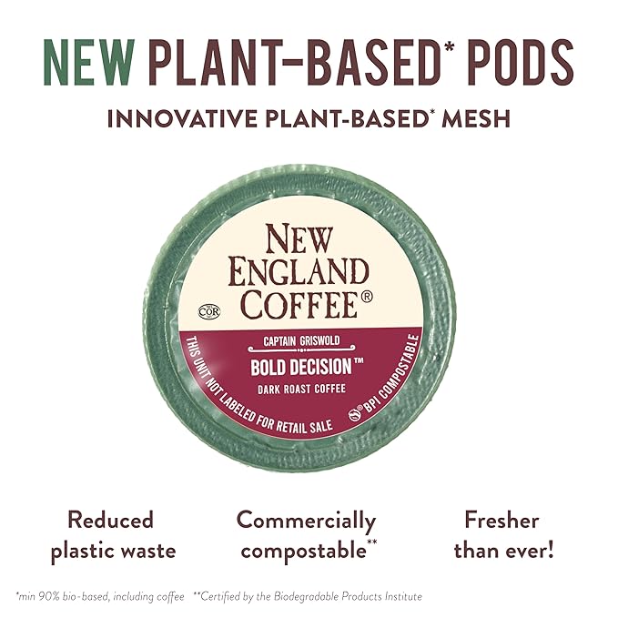 New England Coffee Bold Decision Dark Roast Single Serve Pods 10ct Box (Pack of 6)