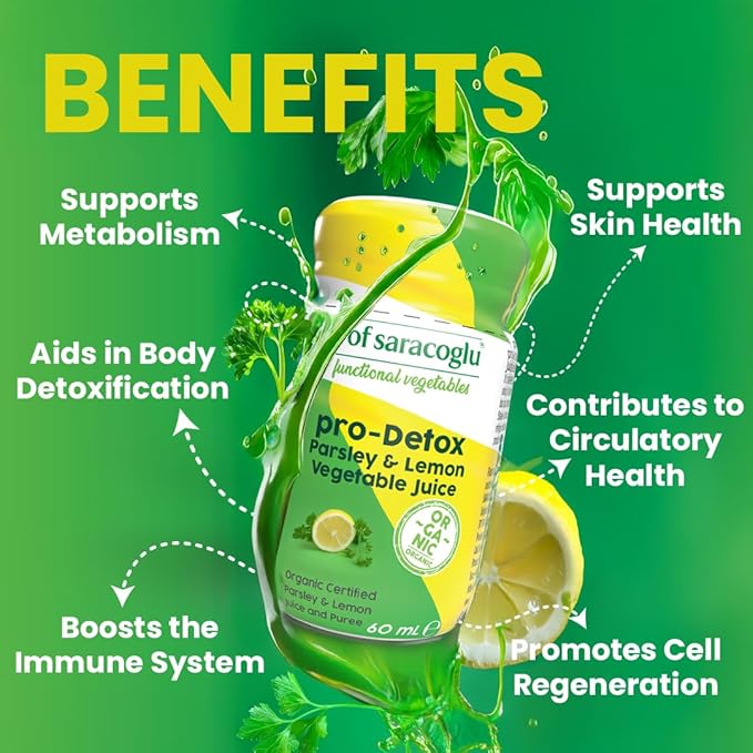 Prof Saracoglu Broccoli Shot + Parsley Lemon Shot | Plant-Based Wellness Bundle with Botanical Sprout &amp Herbal Juice Blend | Ready-to-Drink Daily Total 10 Herbal Shots