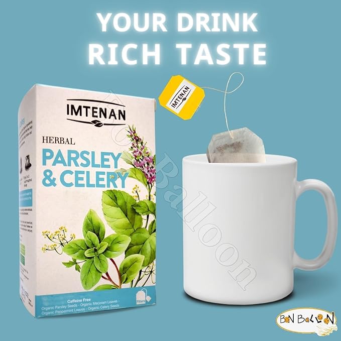 2 Pack Herbal Imtenan Parsley And Celery Tea Bag Natural Drink Herbals Herbs Herb Non Gmo No Additives No Artificial Coloring Kosher Halal (2 Pack : Total : 36 Bags) أعشاب البقدونس و الكرفس حلال