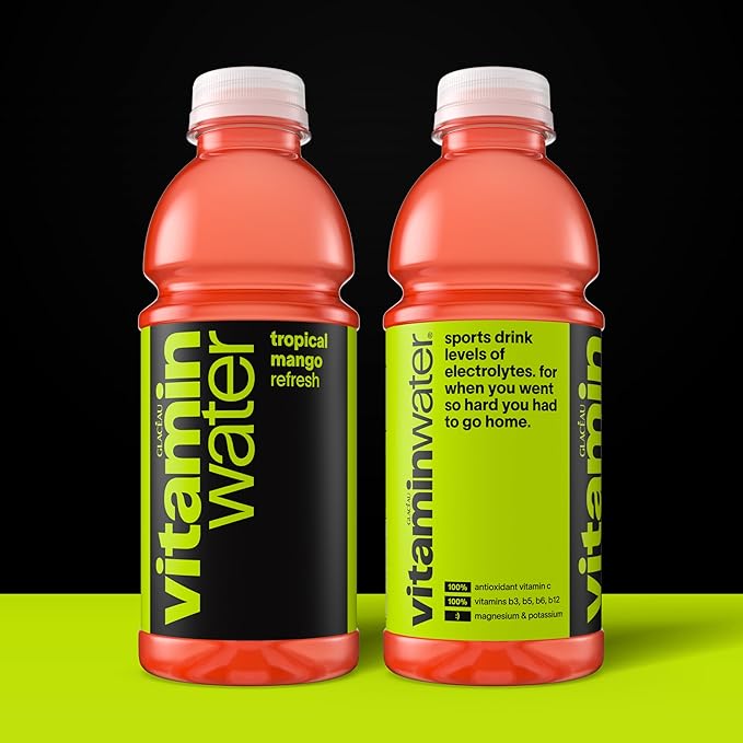 vitaminwater Refresh Tropical Mango Nutrient Enhanced Flavored Water Beverage 20 fl oz Bottles 12 Pack