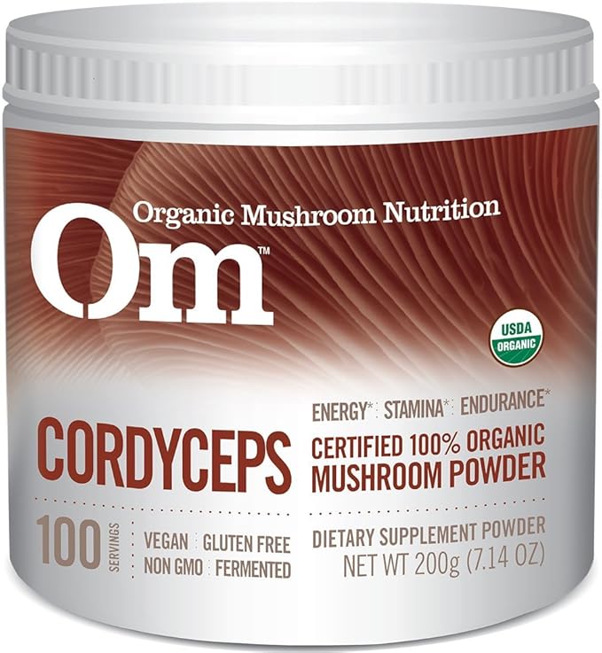 Om Organic Mushroom Superfood Powder Cordyceps 100 Servings Energy and Endurance Support Supplement 7.05 Ounce (Pack of 1)
