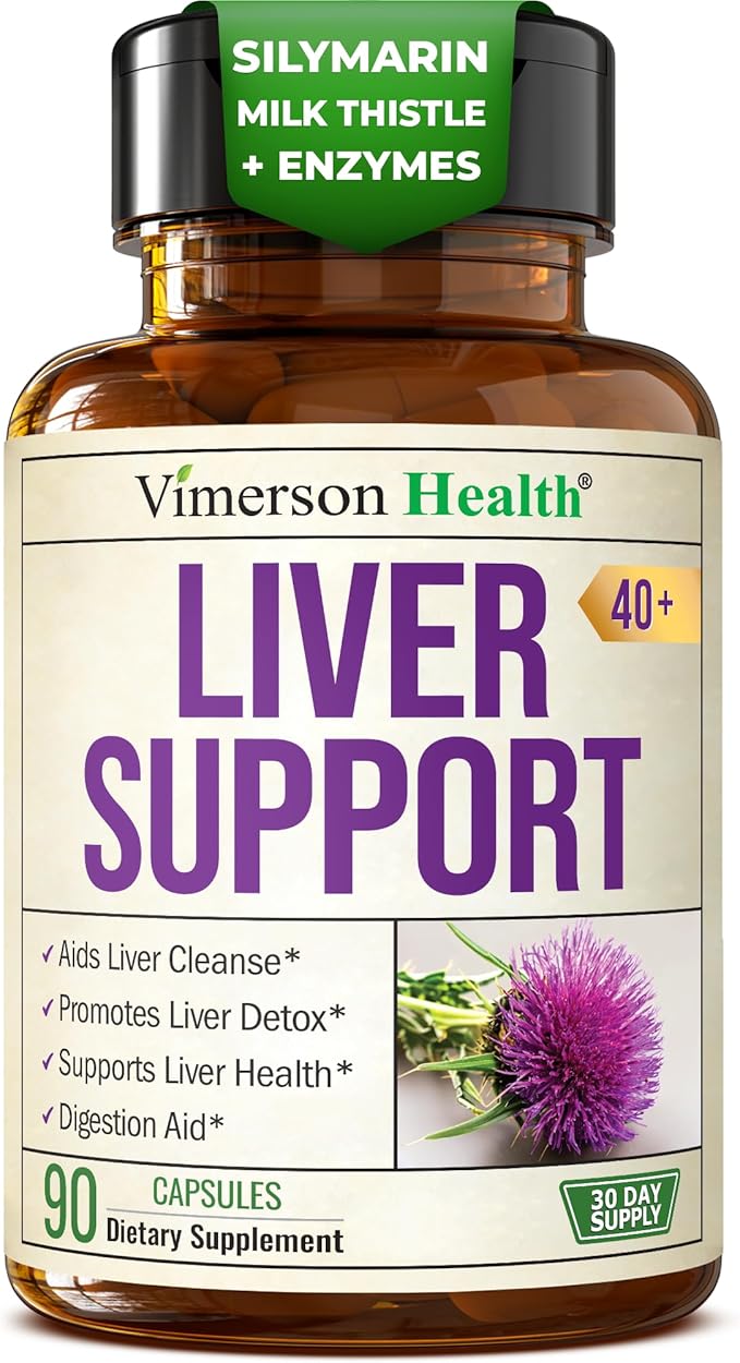 Liver Support with Artichoke Extract Enzymes Silymarin 50% Milk Thistle Dandelion Root Lipase &amp Protease Solarplast® Antioxidants – Supports Detox Digestion &amp Energy. 90 Capsules 30 Day