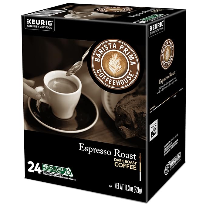 Barista Prima Coffeehouse Espresso Roast Coffee Keurig Single Serve K-Cup Pods 96 Count