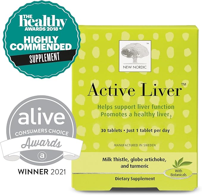 NEW NORDIC Active Liver 30-Day Supply Daily Liver Supplement Milk Thistle Artichoke &amp Turmeric 30 Tablets (Pack of 1)