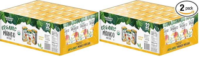 Sunberry Organic Mango Nectar 32 x 6.75 fl oz (Pack of 2)