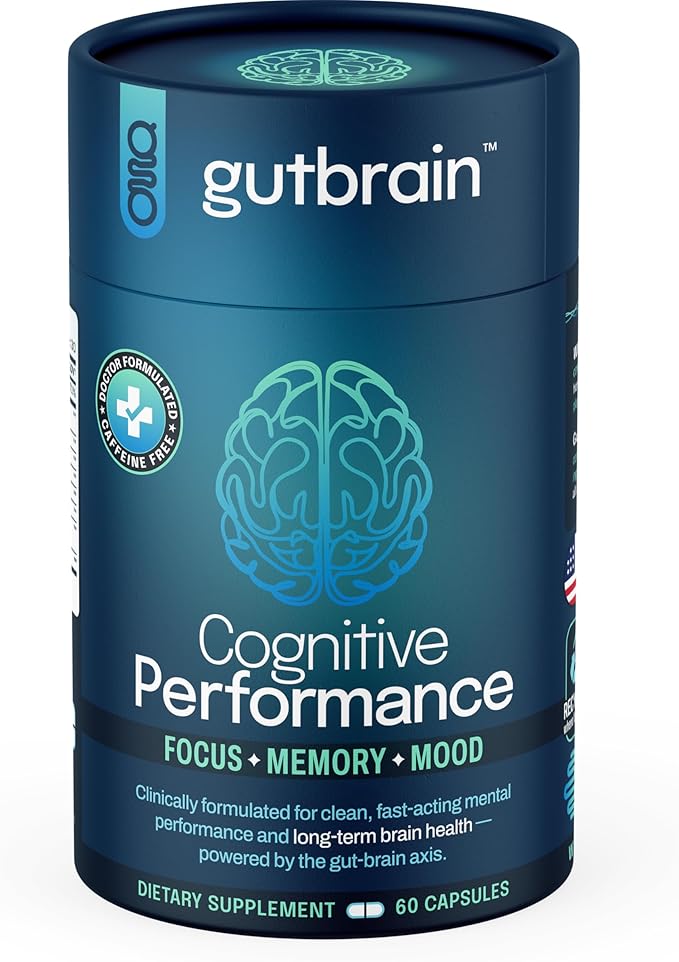 Brain Supplement for Memory and Focus with Probiotics Advanced 2 in 1 Nootropic Brain Support for Mental Clarity Caffeine Free Doctor Formulated Supplement 60 Capsules