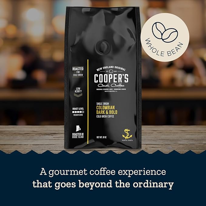 Colombian Dark Roast Single Origin Gourmet Organic Cold Brew Coffee Beans Smooth Taste of Cocoa with Light Fruited Flavors Whole Bean 5 lb Coffee Bag